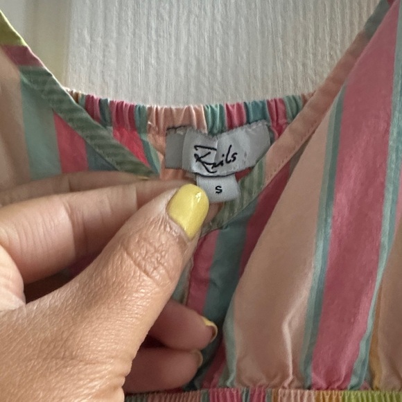 RAILS Carmen Guava Striped Multicolor Smocked Mini Dress Size Small Sundress - Picture 5 of 9